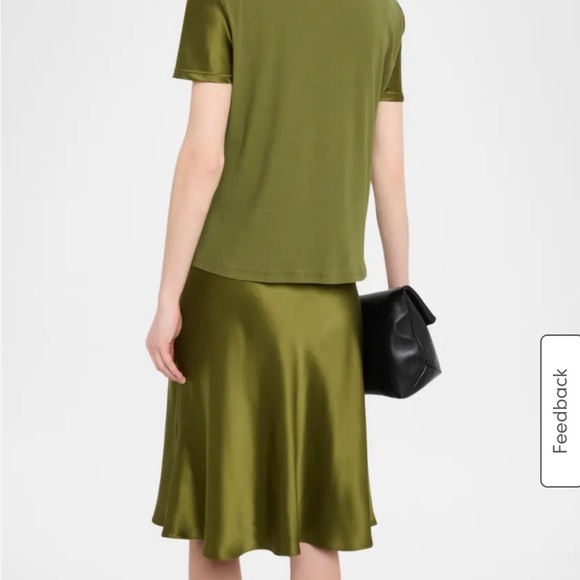 NWT Rosetta Getty top 100% silk front 100% organic cotton back Olive Small - Picture 4 of 10